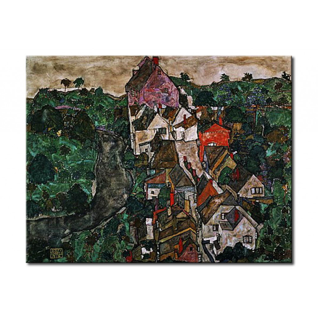 Schilderij  Egon Schiele: Landscape At Krumau