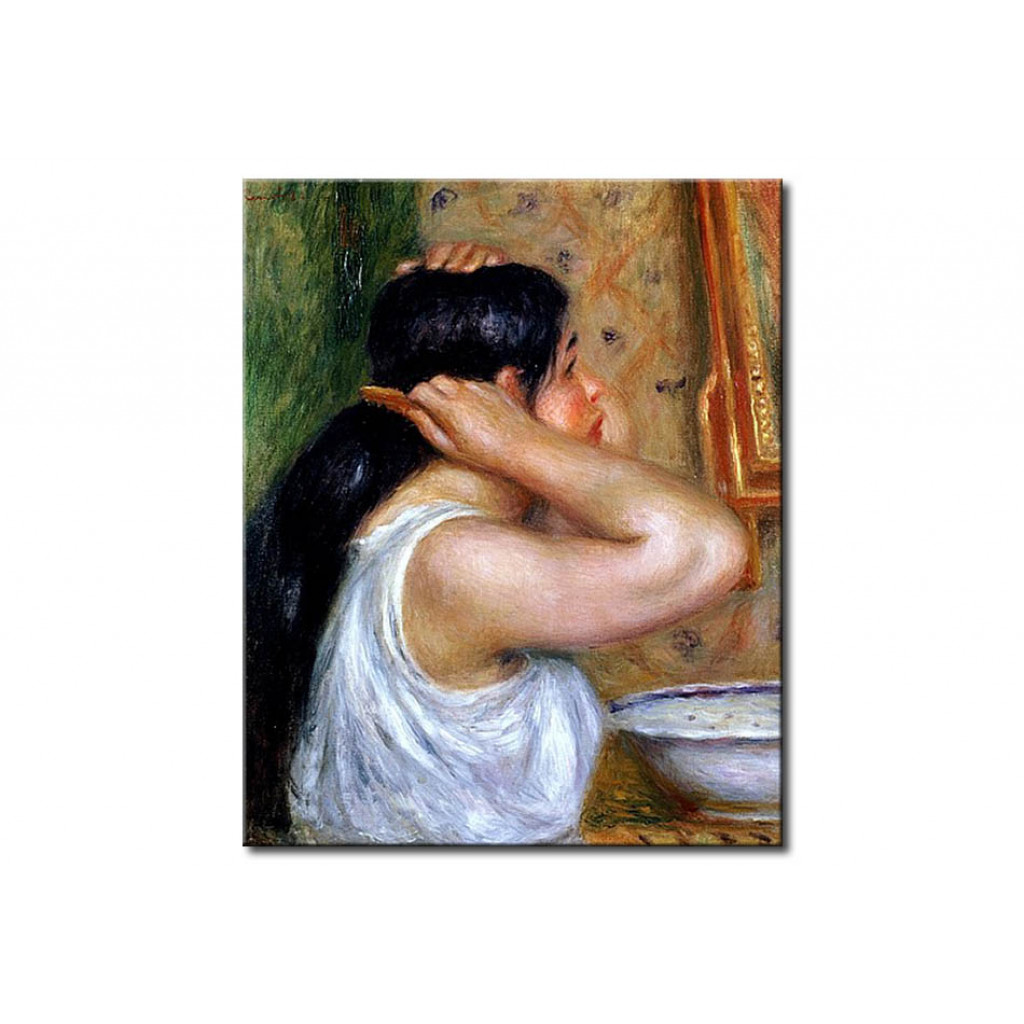 Schilderij  Pierre-Auguste Renoir: Girl Combing Her Hair