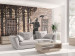 Wall Mural Urban Jungle - Artistic Mural with Silhouette of a Person and Nature 60553
