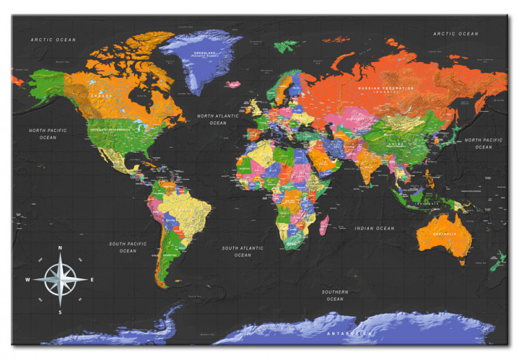 Ozdobna tablica korkowa Mapa świata: Ciemna głębia [Mapa korkowa] 95953 additionalImage 2