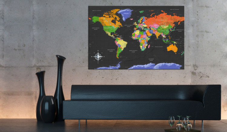 Tablero decorativo en corcho World Map: Dark Depth [Cork Map] 95953 additionalImage 3