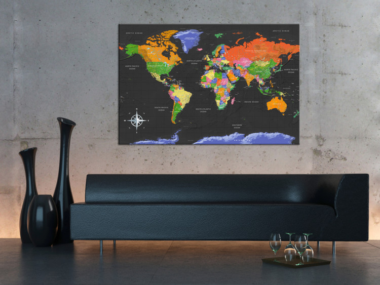 Tablero decorativo en corcho World Map: Dark Depth [Cork Map] 95953 additionalImage 4
