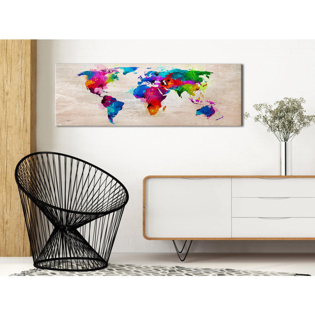 Quadro World Map: Finesse Of Colours