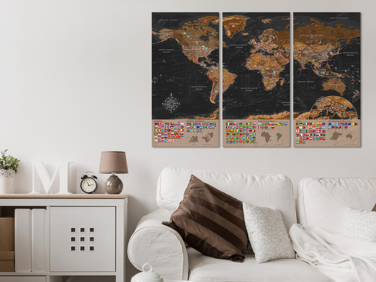 Decoratief prikbord World: Brown Map II [Cork Map] 98053 additionalImage 4