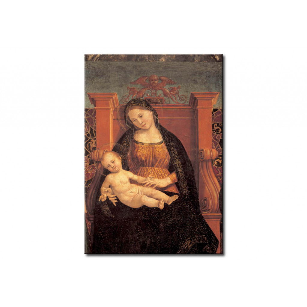Tavla Enthroned Madonna With The Child And The Saints James, Simon, Francis And Bonaventura