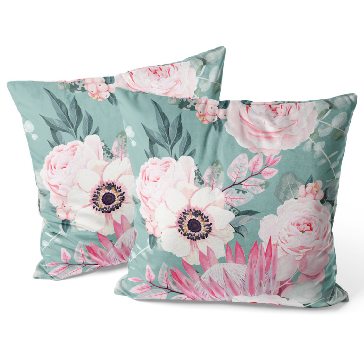 Kissen Velours A floral dream - a pink and green motif inspired by nature 147263 additionalImage 3