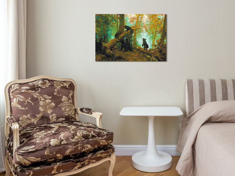 Paint by number Bear Play - Family of Brown Animals in a Pine Forest 148463 additionalImage 2