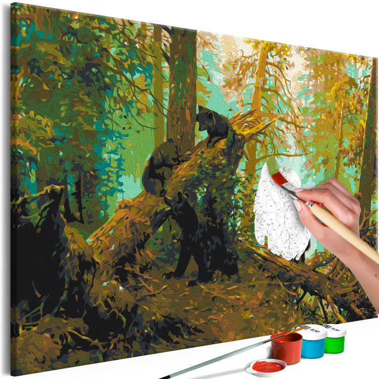 Paint by number Bear Play - Family of Brown Animals in a Pine Forest 148463 additionalImage 4