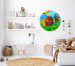 Round Canvas Happy Afternoon in the Savannah - Two Brown Elephants and a Funny Monkey 148763 additionalThumb 3