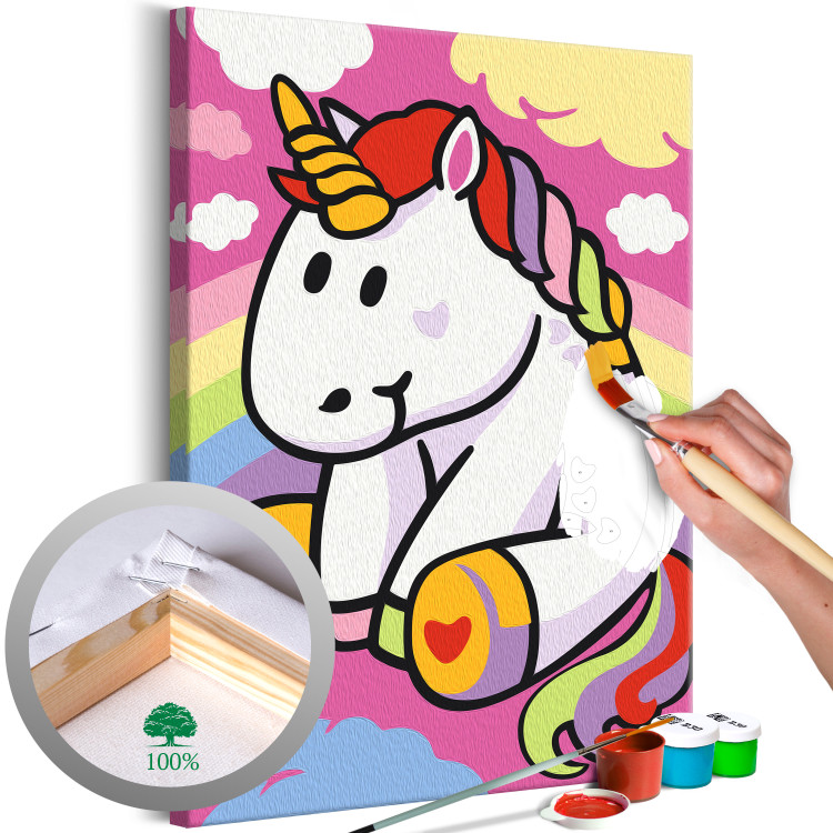 Painting Kit for Children Colorful Unicorn - Cute Animal in the Clouds 149763