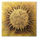 Canvas Art Print Abstraction (1-piece) - Golden sun motif on a solid background 47763