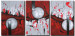Obraz Abstrakcja (3-częściowy) - zestaw kul na tle w odcieniach szarości 48063