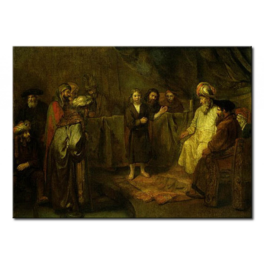 Schilderij  Rembrandt: The Twelve Year Old Jesus In Front Of The Scribes