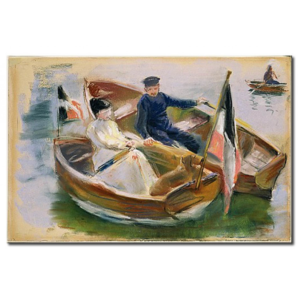 Schilderij  Max Liebermann: Two Boats With Flags, Wannsee