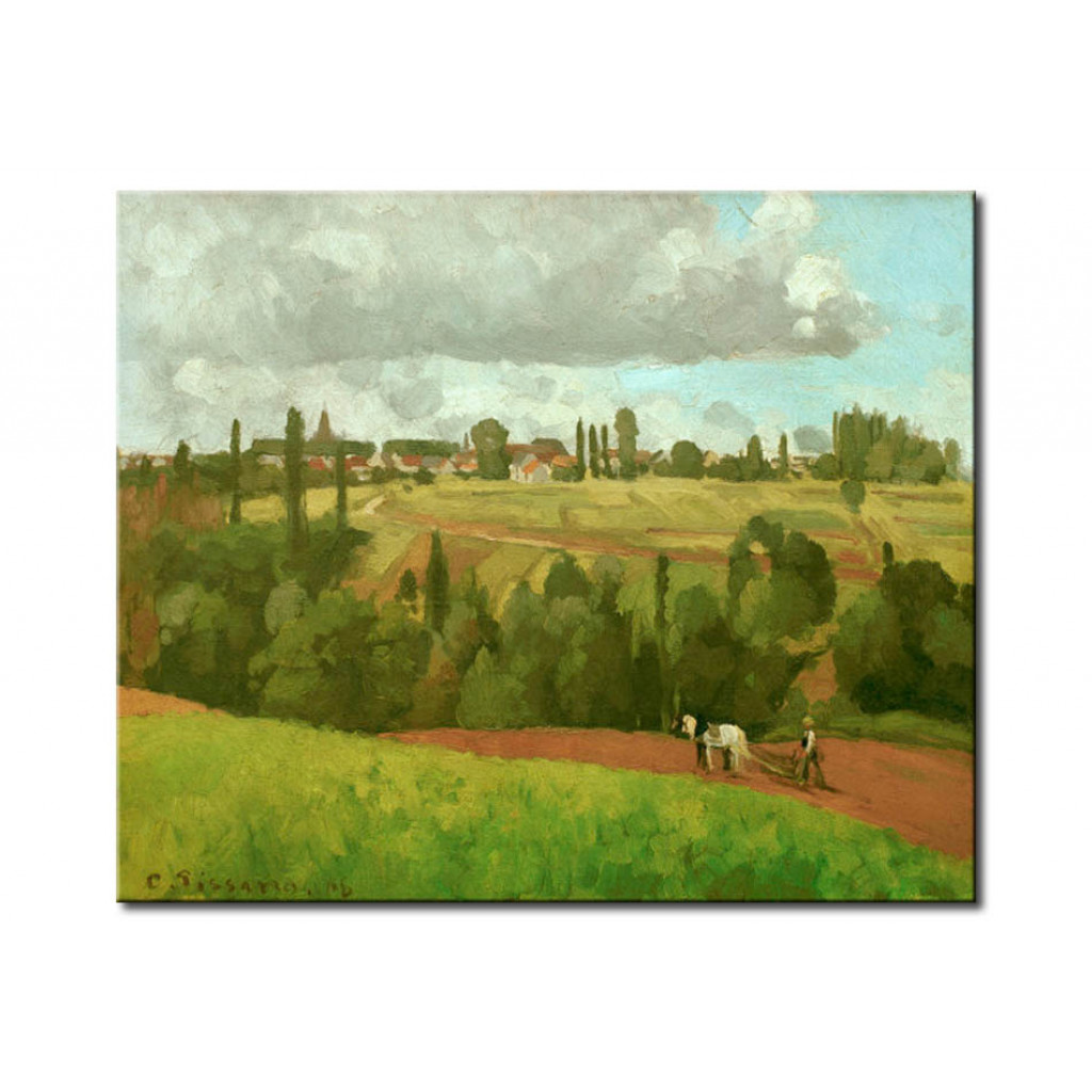 Quadro Landscape With Peasant Ploughing