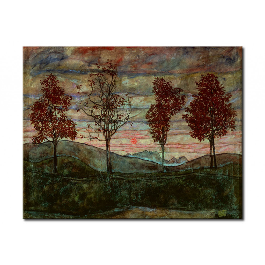 Schilderij  Egon Schiele: Four Trees