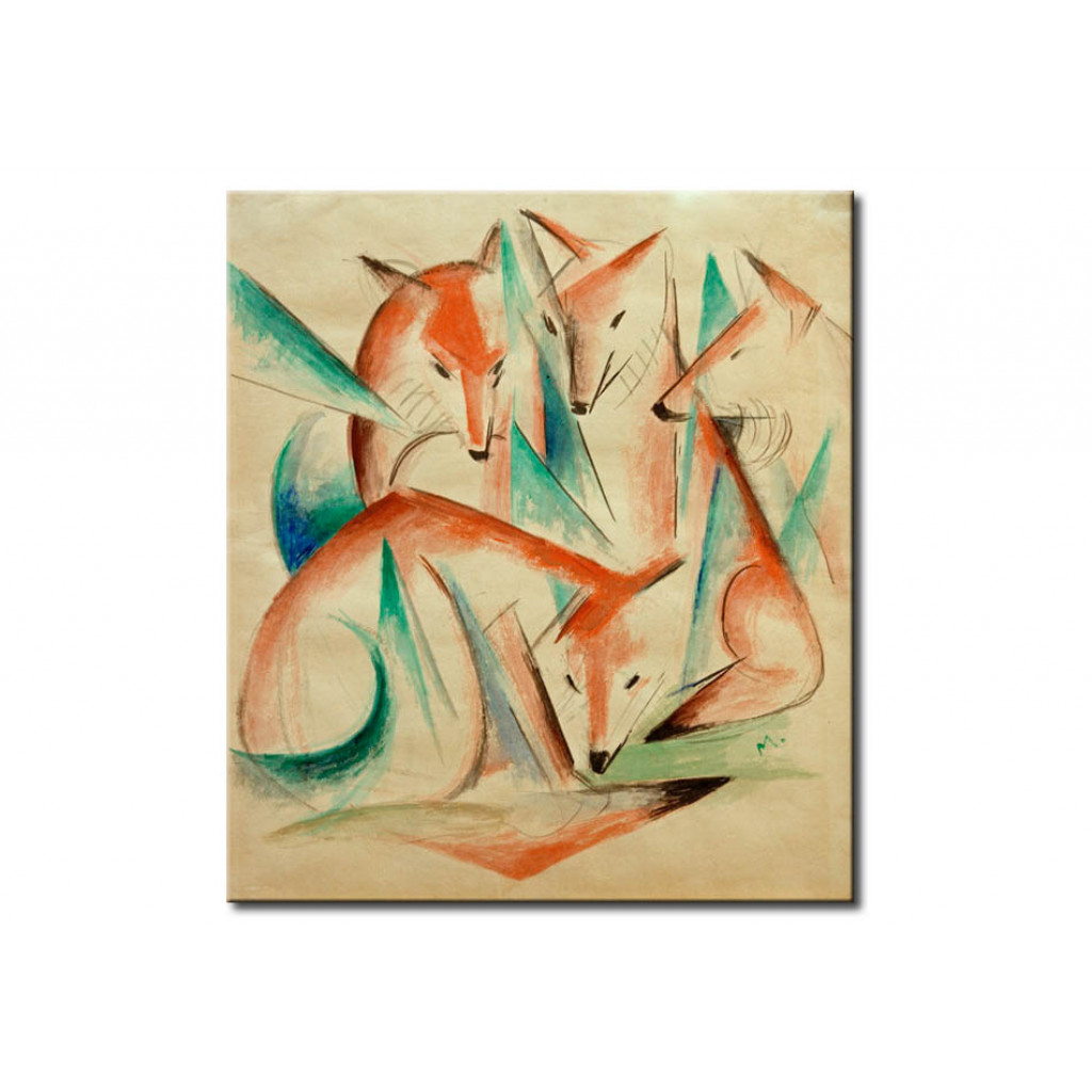 Schilderij  Franz Marc: Four Foxes