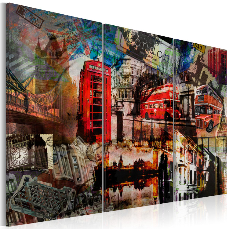 Haan Voortdurende Ophef Schilderij Londen collage - triptiek - Londen - Steden - Schilderijen