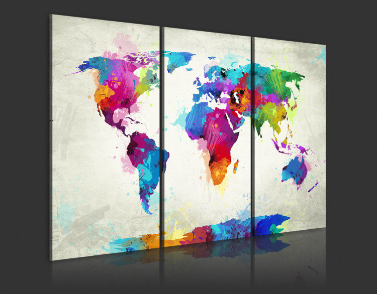 Acrylic Print World Map: An Explosion of Colours [Glass] 92063 additionalImage 6
