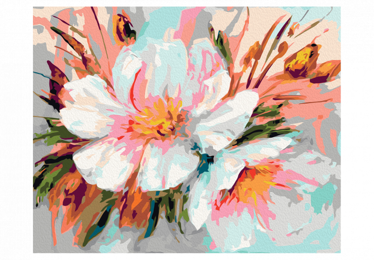 Obraz do malowania po numerach Biało-różowe kwiaty 107173 additionalImage 7