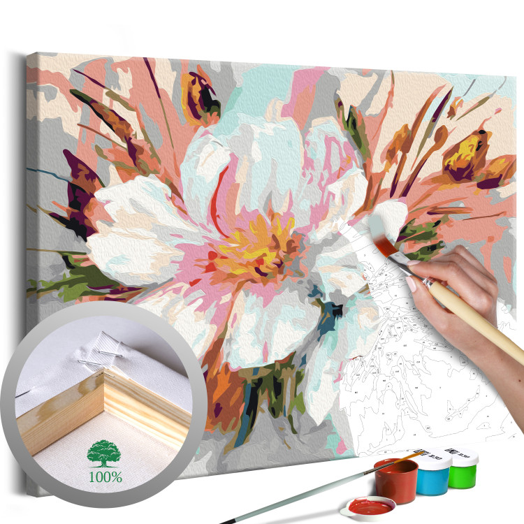 Paint by Number Kit White & Pink Flowers 107173