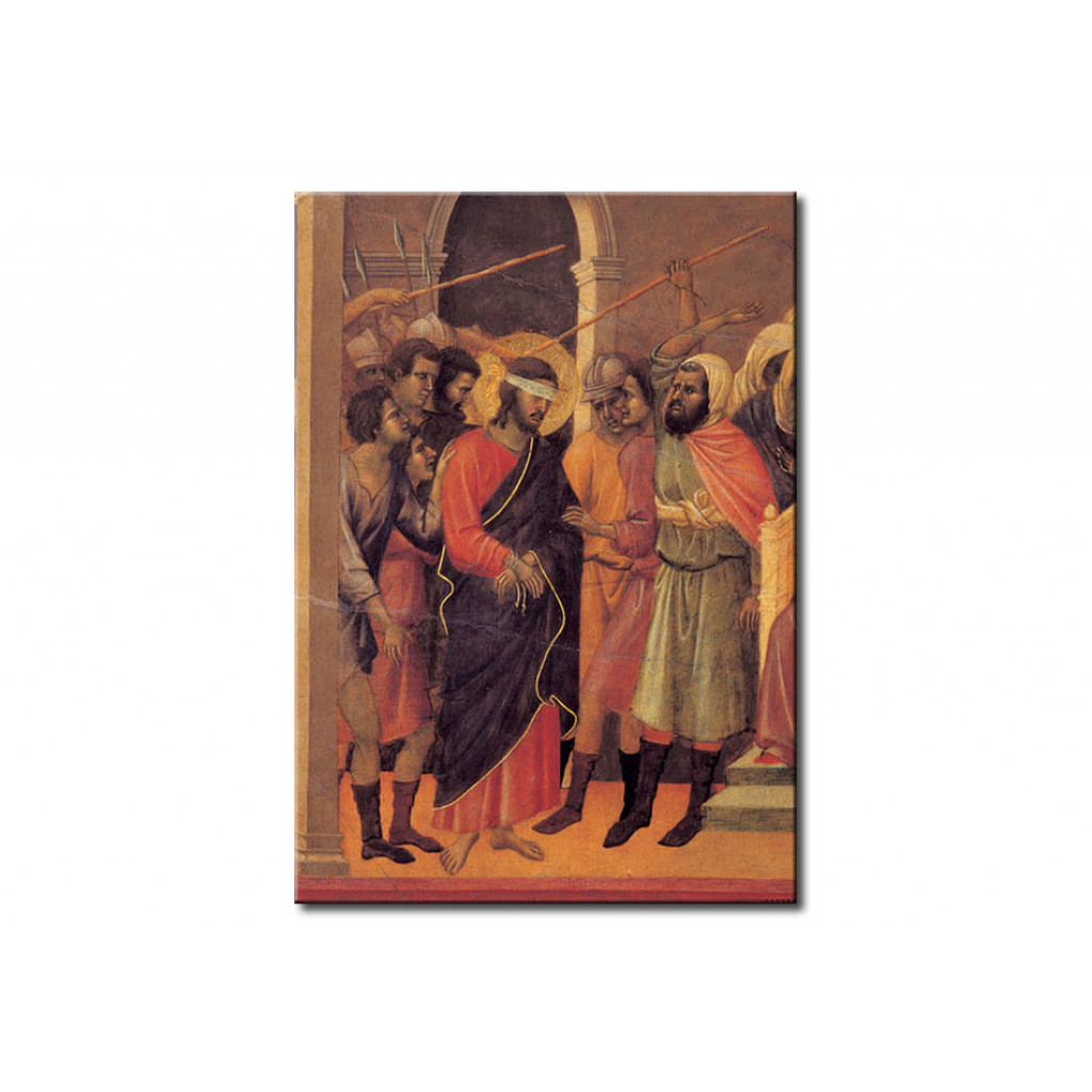 Schilderij  Duccio Di Buoninsegna: The First Flagellation Of Christ
