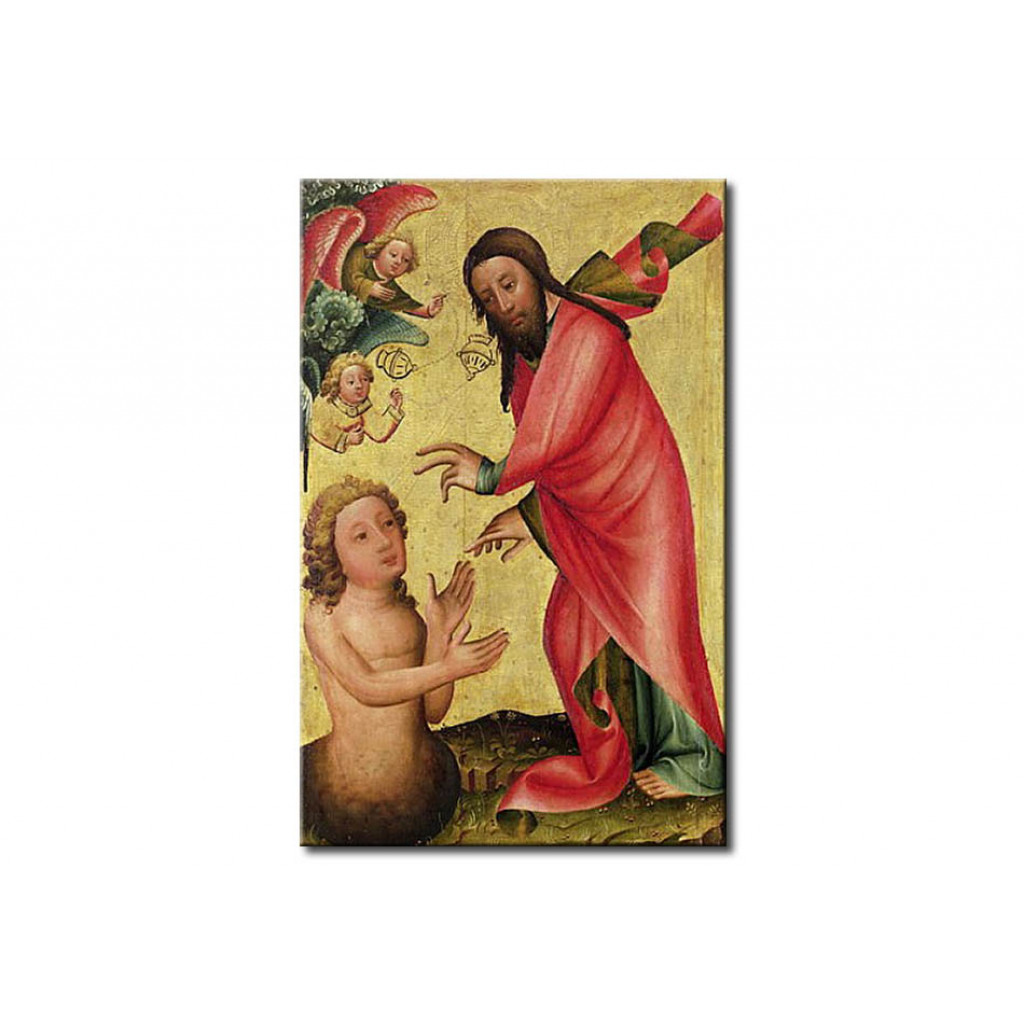 Schilderij  Master Bertram: The Creation Of Adam, Detail From The Grabow Altarpiece