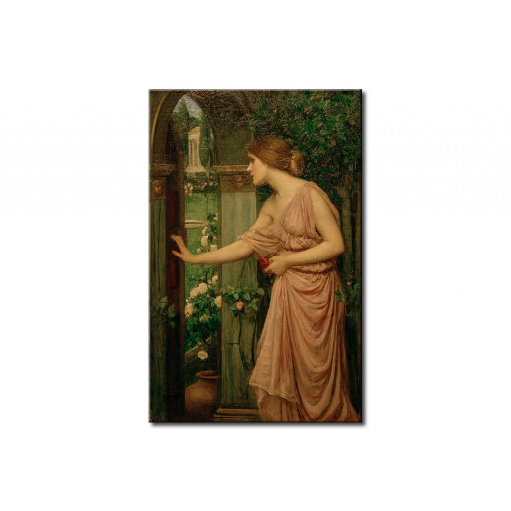 Schilderij  John William Waterhouse: Psyche Opening The Door Into Cupid's Garden