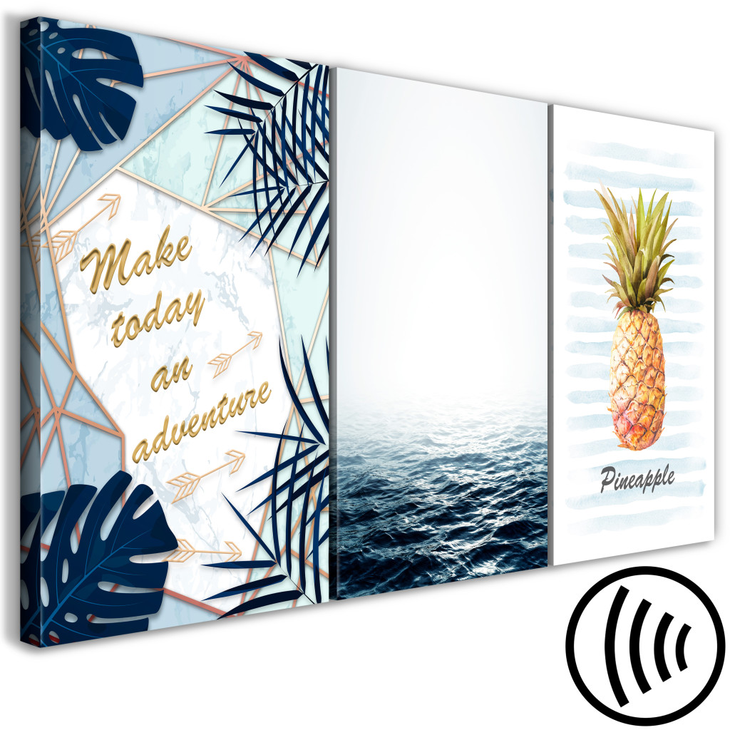 Målning Medelhavsäventyr - Citat Och Ananas Inspirerade Av Havets Natur