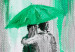Quadro Amanti sotto l'ombrello - grafica con una coppia sotto la pioggia 123073 additionalThumb 5