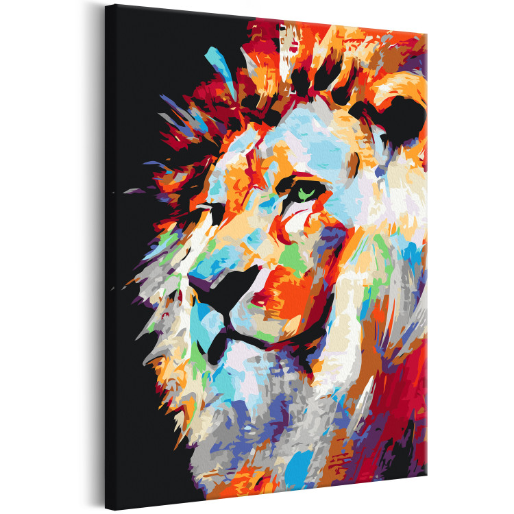Cuadro numerado para pintar Portrait of a Colourful Lion 127973 additionalImage 4
