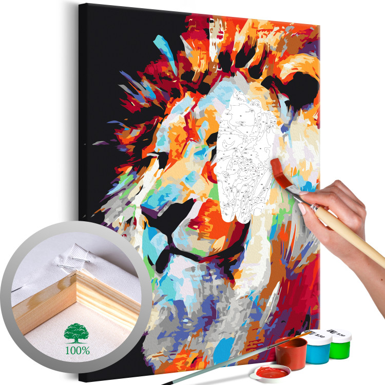 Paint by number Portrait of a Colourful Lion 127973