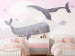 Carta da parati moderna Sogno degli oceani - Decorazione con balene, navi e nuvole 138373