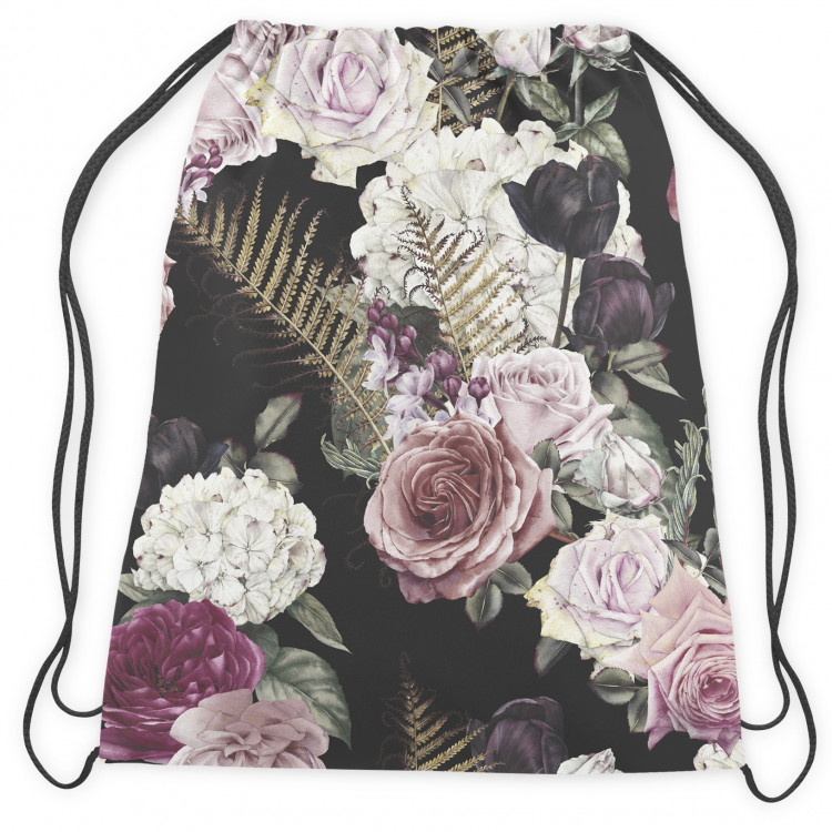 Backpack Mystical bouquet - rose flowers and hydrangea on black background 147373 additionalImage 3