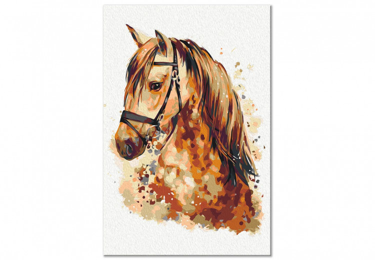 Paint by number Horse Portrait - Animal With a Beautiful Mane on a Gray Background 148873 additionalImage 4