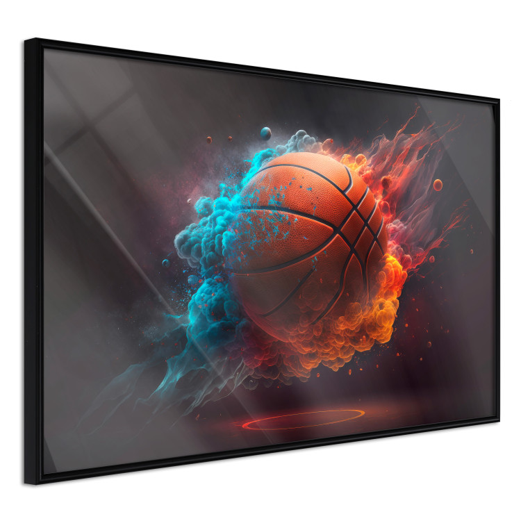 Wall Poster Accurate Throw - Basketball Ball in Orange-Blue Dust 150773 additionalImage 5