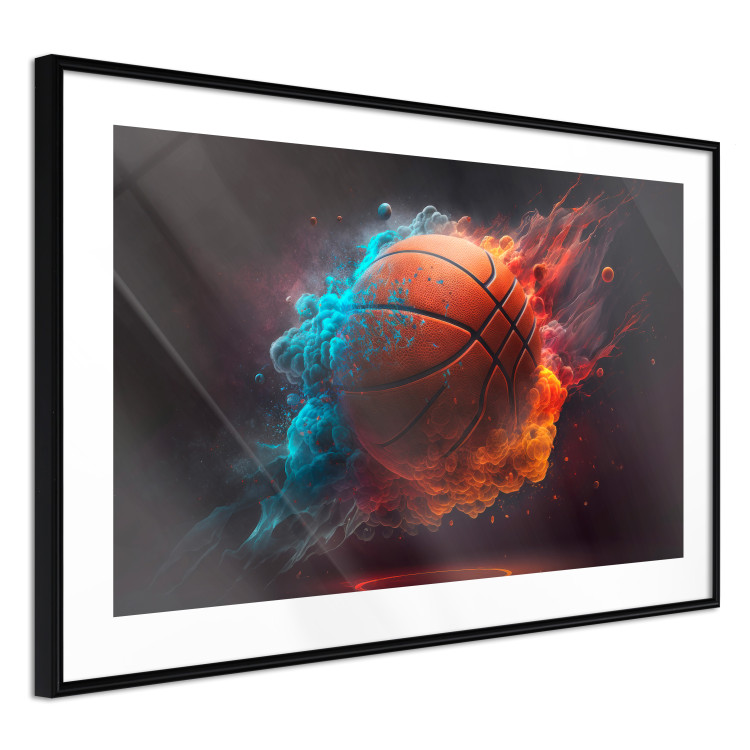 Wall Poster Accurate Throw - Basketball Ball in Orange-Blue Dust 150773 additionalImage 4