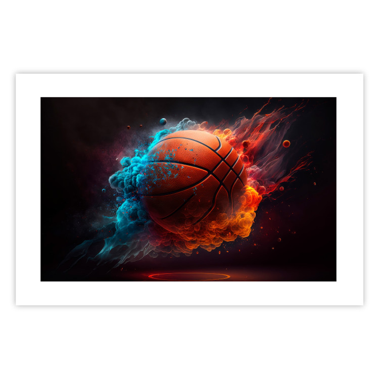Wall Poster Accurate Throw - Basketball Ball in Orange-Blue Dust 150773 additionalImage 17