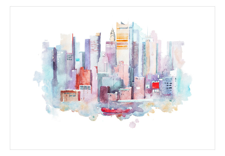 Wall Mural Painted Landscape - Watercolor Portrait of the City of New York 150973 additionalImage 1