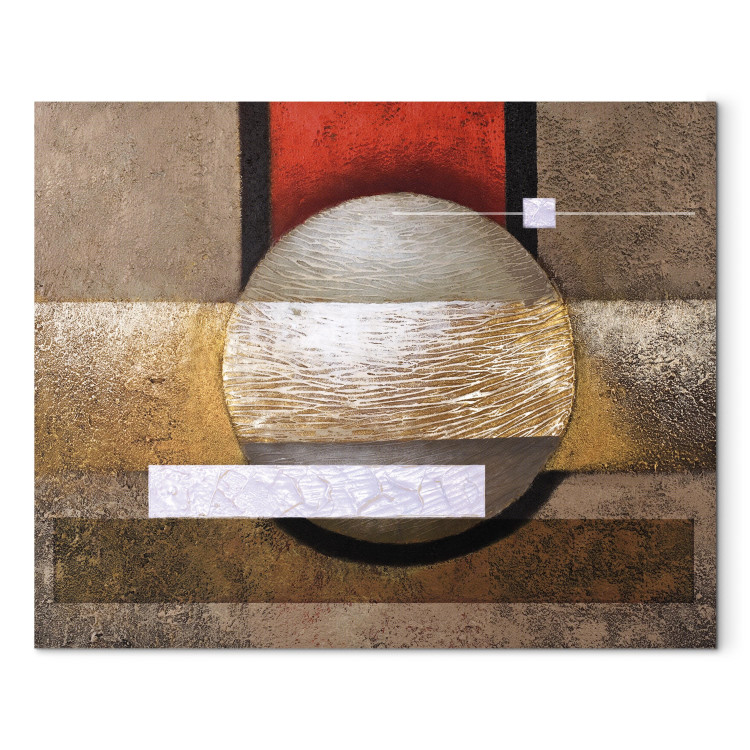 Obraz Fantazja w brązie (1-częściowy) - abstrakcja z kulą i efektem błysku 48073