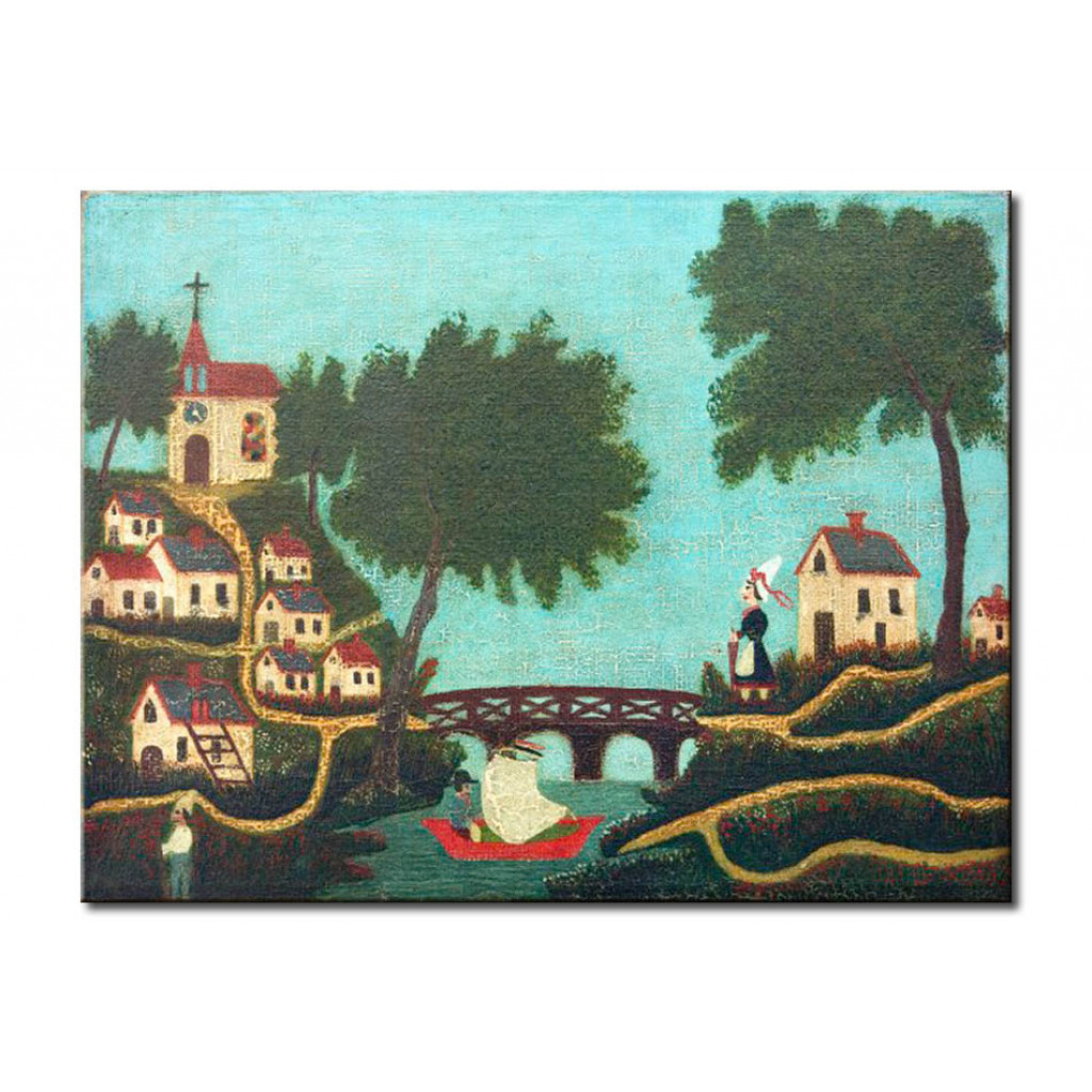 Schilderij  Henri Rousseau: Paysage, Le Pont