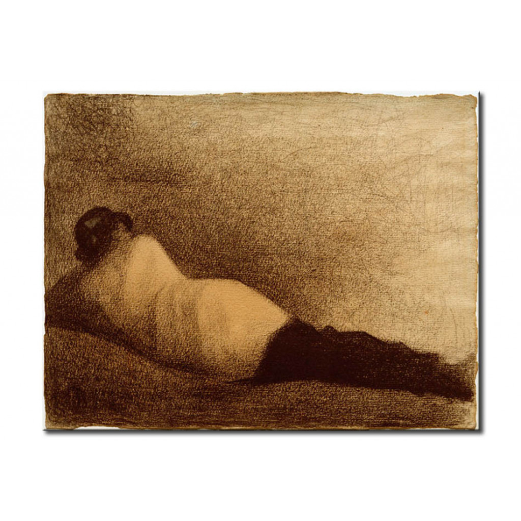 Schilderij  Jean-Auguste-Dominique Ingres: Liegender Mann (Studie Zu Badeplatz Bei Asnières)
