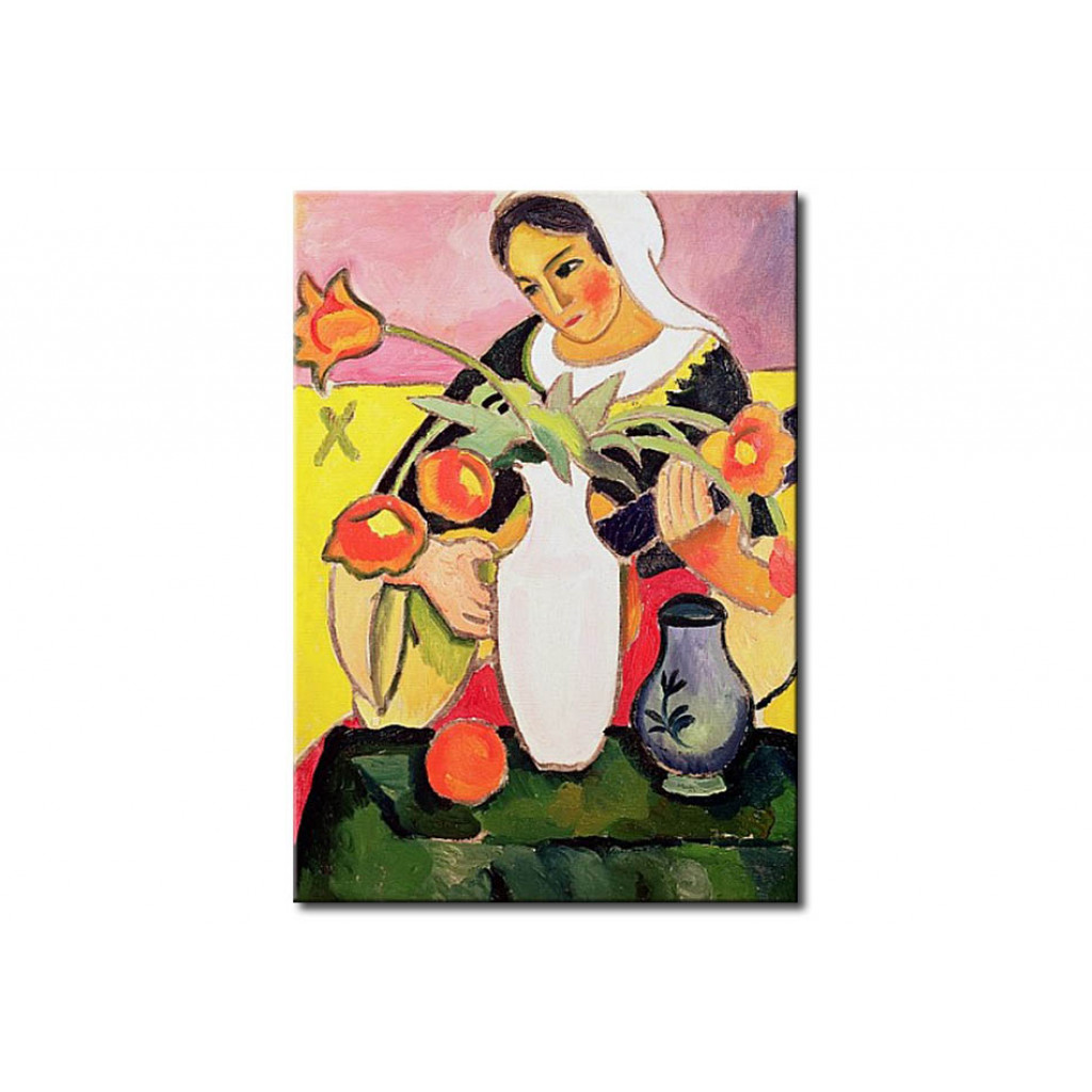 Schilderij  August Macke: The Lute Player