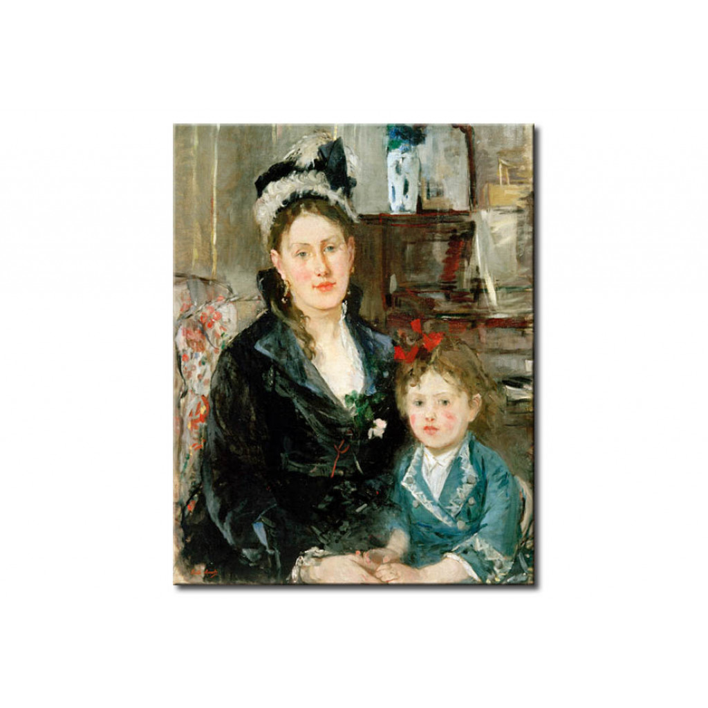 Schilderij  Berthe Morisot: Mme. Boursier Et Sa Fille