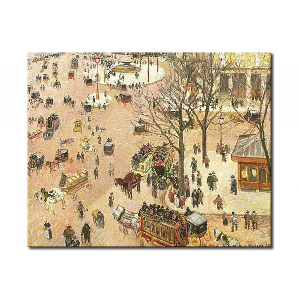 Schilderij  Camille Pissarro: Place Du Theatre Francais