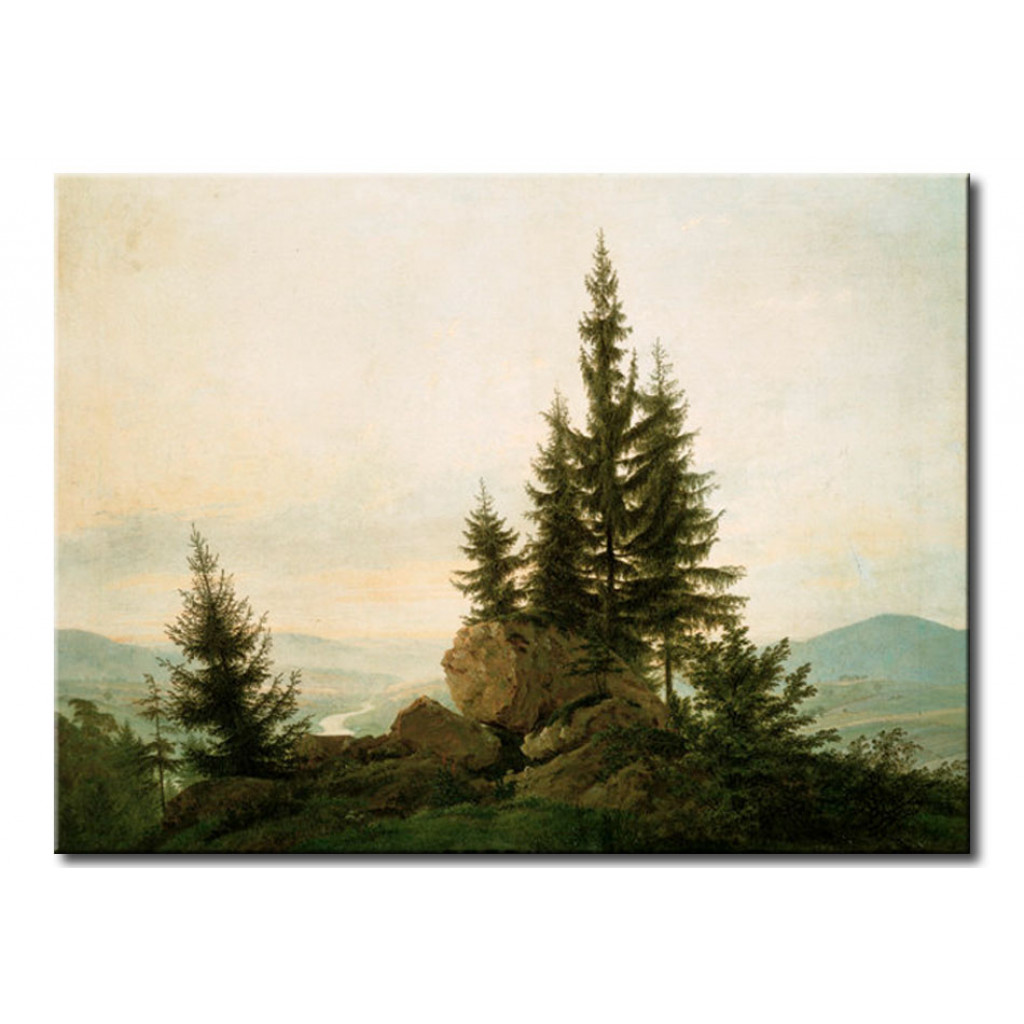 Schilderij  Caspar David Friedrich: View Into The Elbe Valley