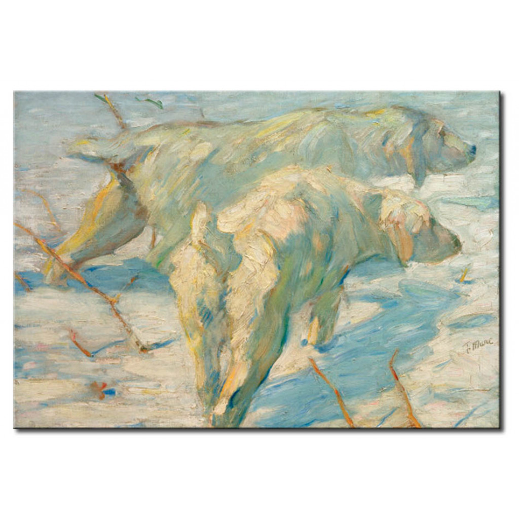 Schilderij  Franz Marc: Sibirische Schäferhunde (Sibirische Hunde Im Schnee)