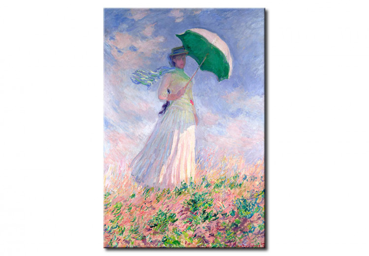 Kobieta z parasolką, zwrócona w prawo