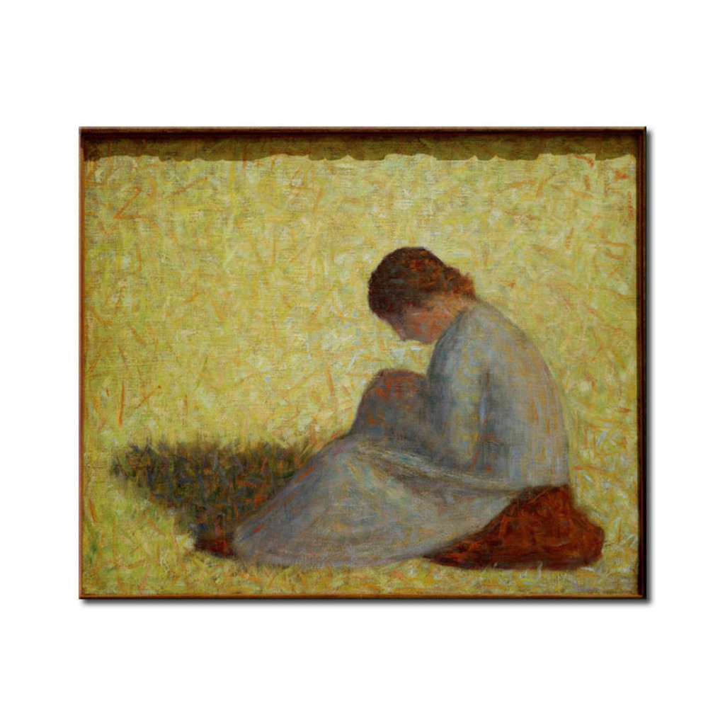 Schilderij  Georges Seurat: Paysanne Assise Dans L'herbe