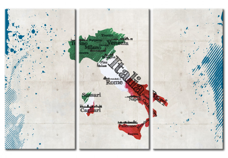 Quadro su tela Mappa d'Italia: trittico 55373